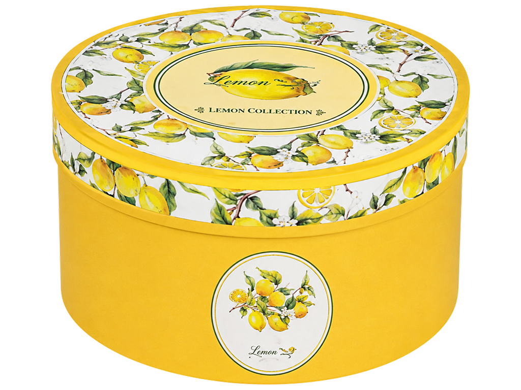 Чашка с блюдцем Lemon Sky, фарфор, лимонный декор, 180 мл (цена за набор)