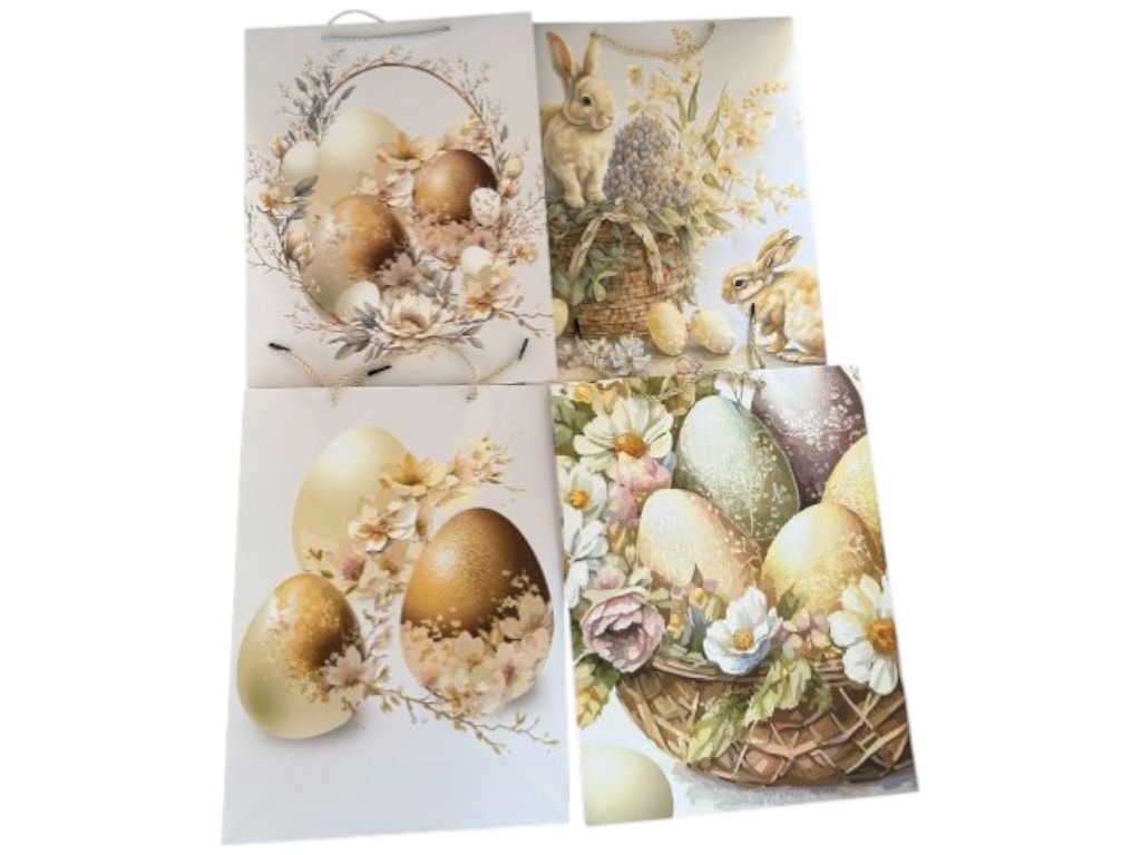 Пакет пасхальный Retro Easter, бумага, 18х24х8,5см, 4 дизайна (цена за 1шт)