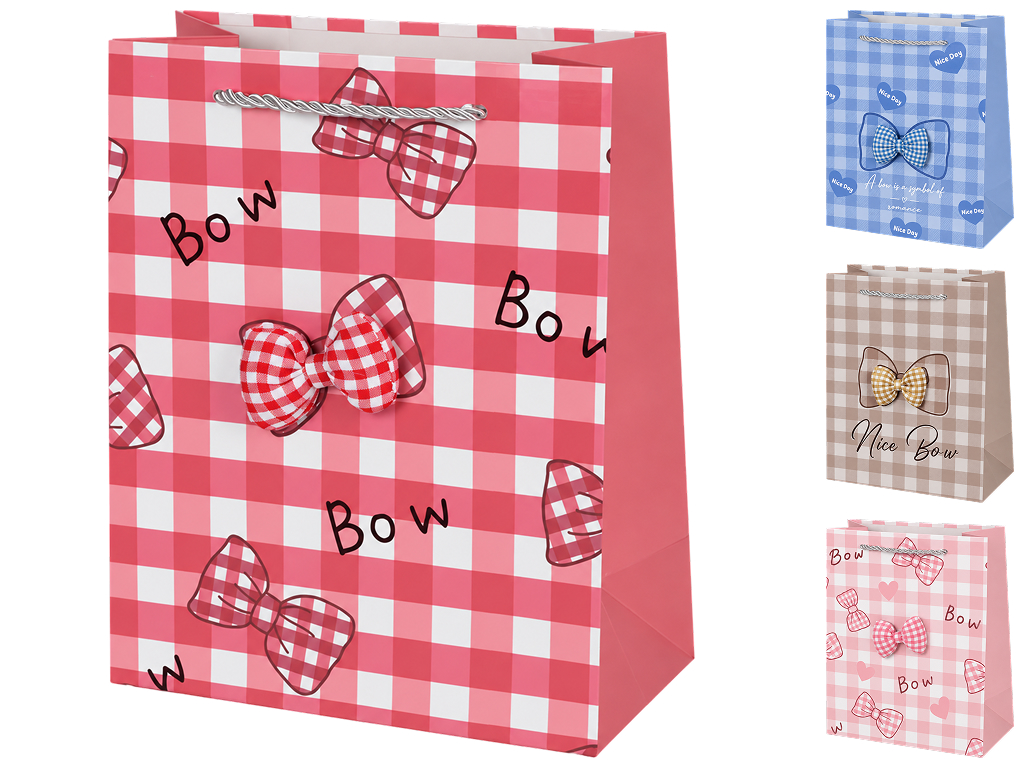 Пакет подарочный бумажный Real bow M, с ручками, 19,5×24,5×10 см, 4 дизайна (цена за 1шт) Пакет подарочный бумажный Real bow M, с ручками, 19,5×24,5×10 см, 4 дизайна (цена за 1шт)