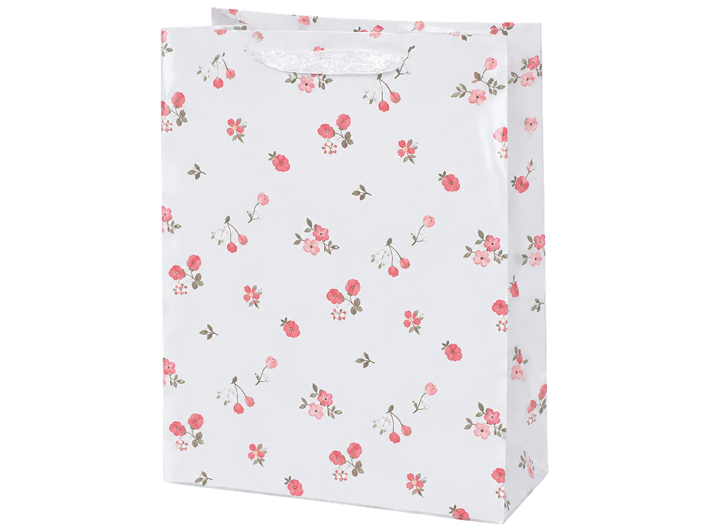 Пакет подарунковий паперовий Bloom S, з ручками, 19,5×24,5×9,5 см, 4 дизайни (ціна за 1шт)