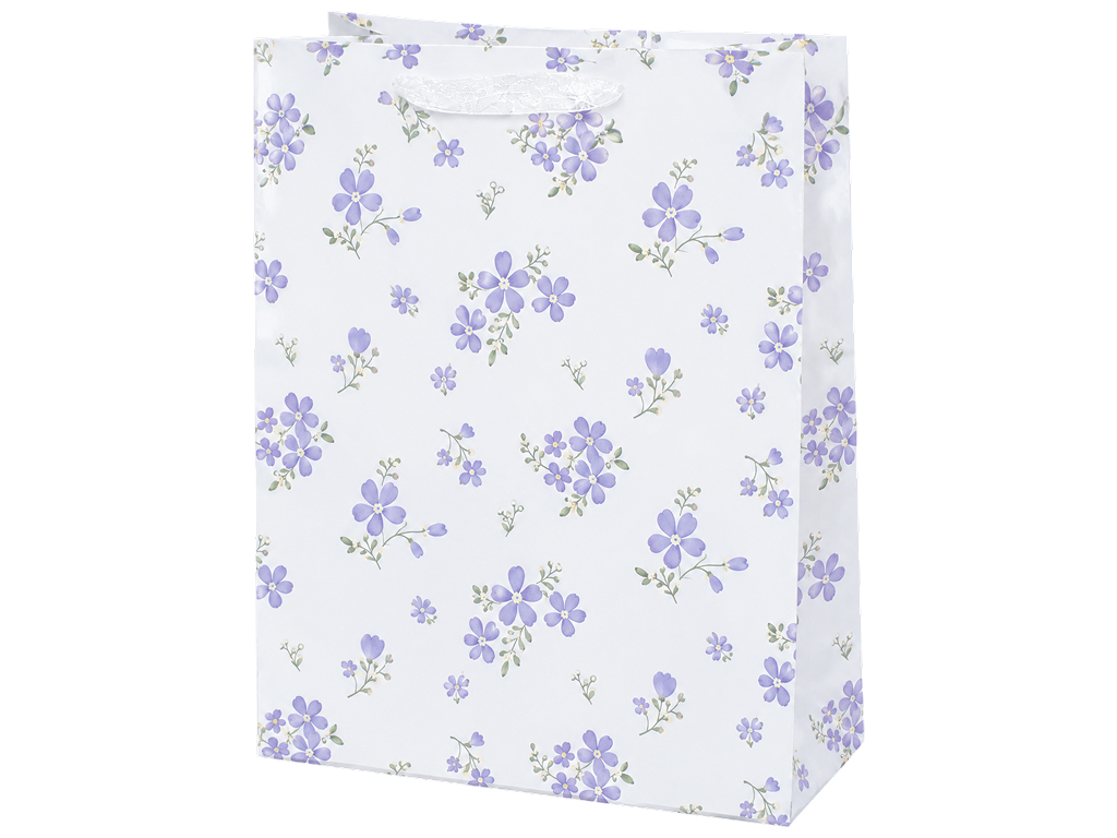 Пакет подарунковий паперовий Bloom S, з ручками, 19,5×24,5×9,5 см, 4 дизайни (ціна за 1шт)