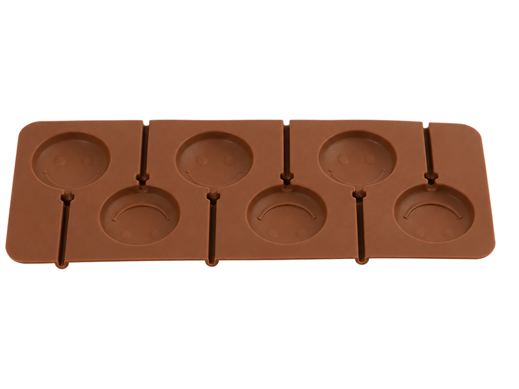 Форма силиконовая для леденцов Смайлик, 6 ячеек, 24,5×9,5×1,5 см