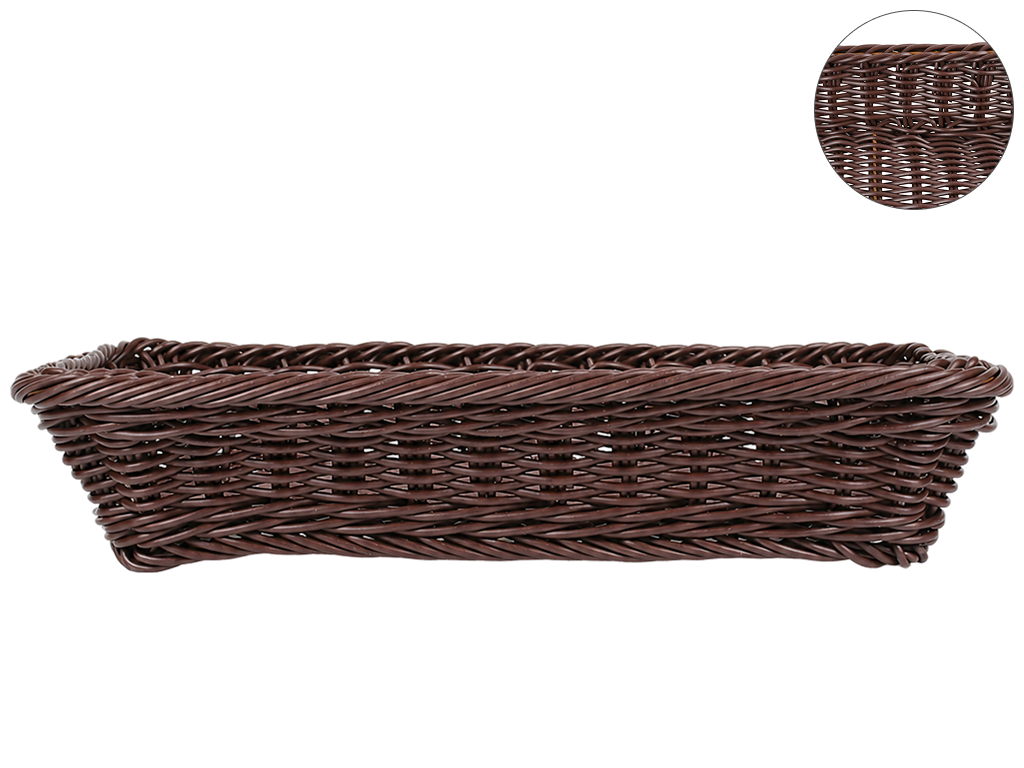 Кошик плетений Cozy Basket, поліротанг, прямокутний, 35×25×8 см