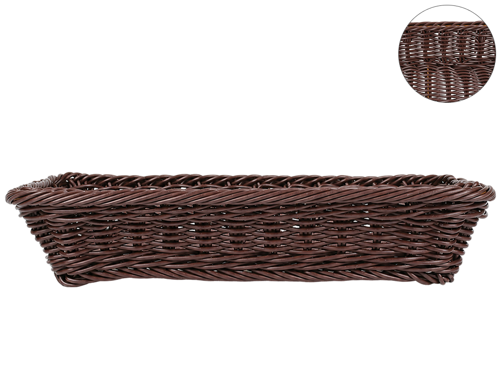 Кошик плетений Cozy Basket, поліротанг, прямокутний, 45×35×8 см