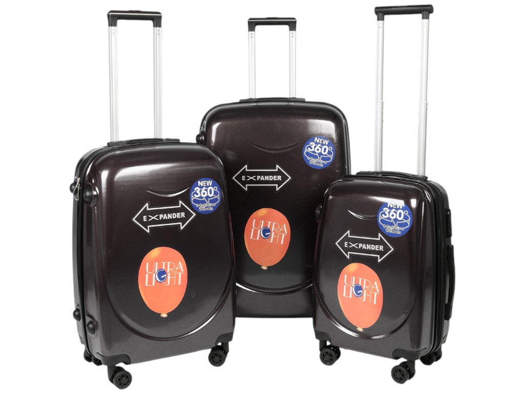 Набор чемоданов, с кодовым замком, поликарбонат, металл, 20/24/28 дюймов, цвет шоколад (цена за 3шт)