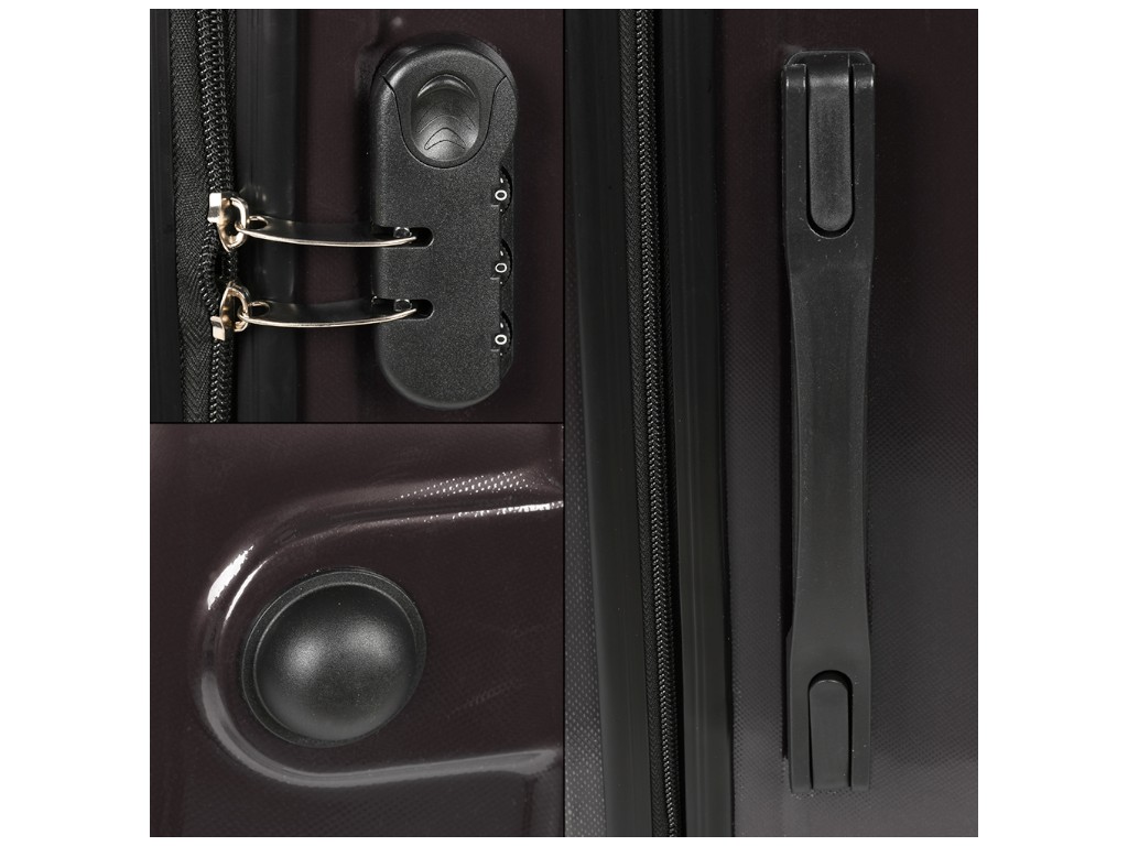 Набор чемоданов, с кодовым замком, поликарбонат, металл, 20/24/28 дюймов, цвет шоколад (цена за 3шт)