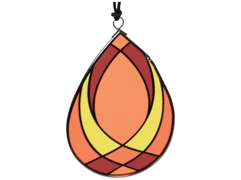 Підвіска декоративна Музика вітру, метал, пластик, 100см, дизайн вітраж церква