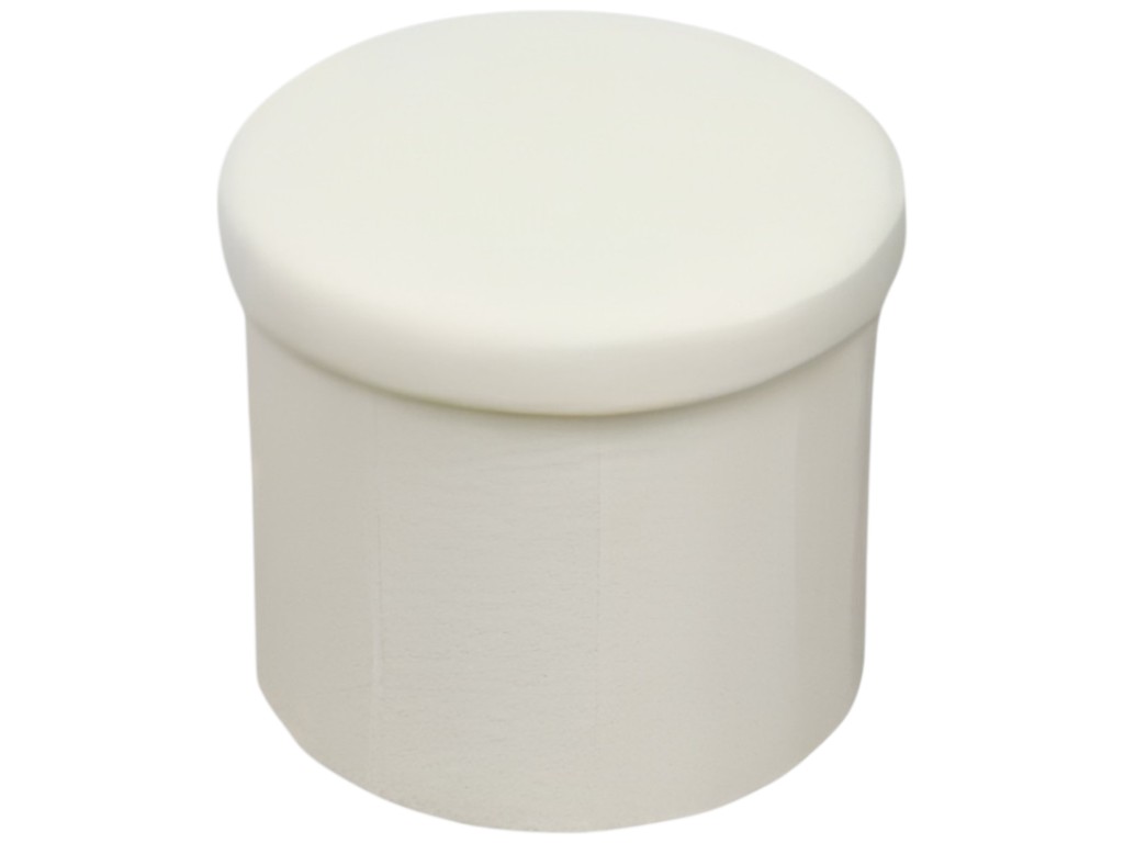 Тумба-пуф раскладной, полиэстер, картон, 42×37см, цвет белый