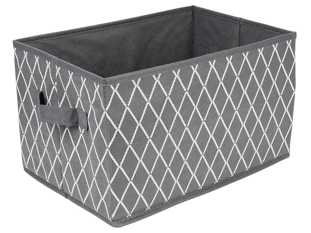 Коробка для хранения складная, полиэстер, нетканое волокно, картон, 37×22×26см (цена за набор 3шт)