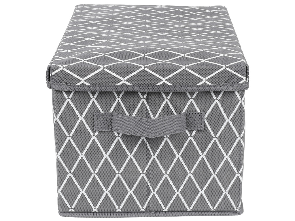 Коробка для хранения складная, полиэстер, нетканое волокно, картон, 37×22×26см (цена за набор 3шт)