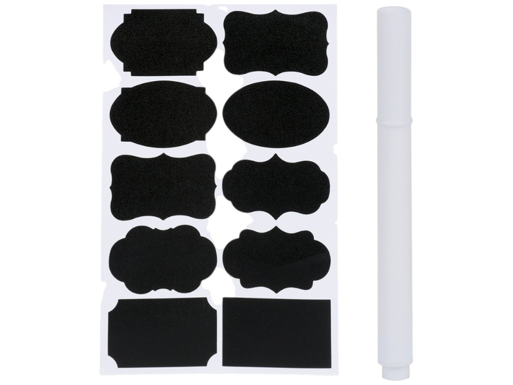 Контейнеры с наклейками, маркером и мерными ложками, пластик, 0,8/1,4/2,0/2,8л (цена за набор 24пр)