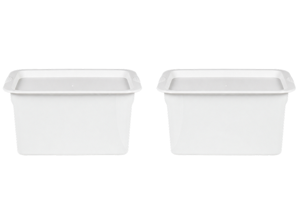 Коробка для зберігання, пластик, 11×8×6, 28×20×15см, колір білий (ціна за набір 2шт)