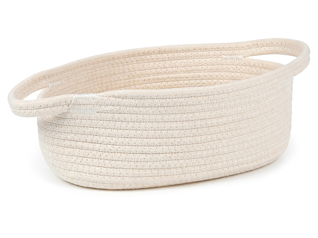 Корзина с ручками, хлопок, 35×12×16см, цвет бежевый