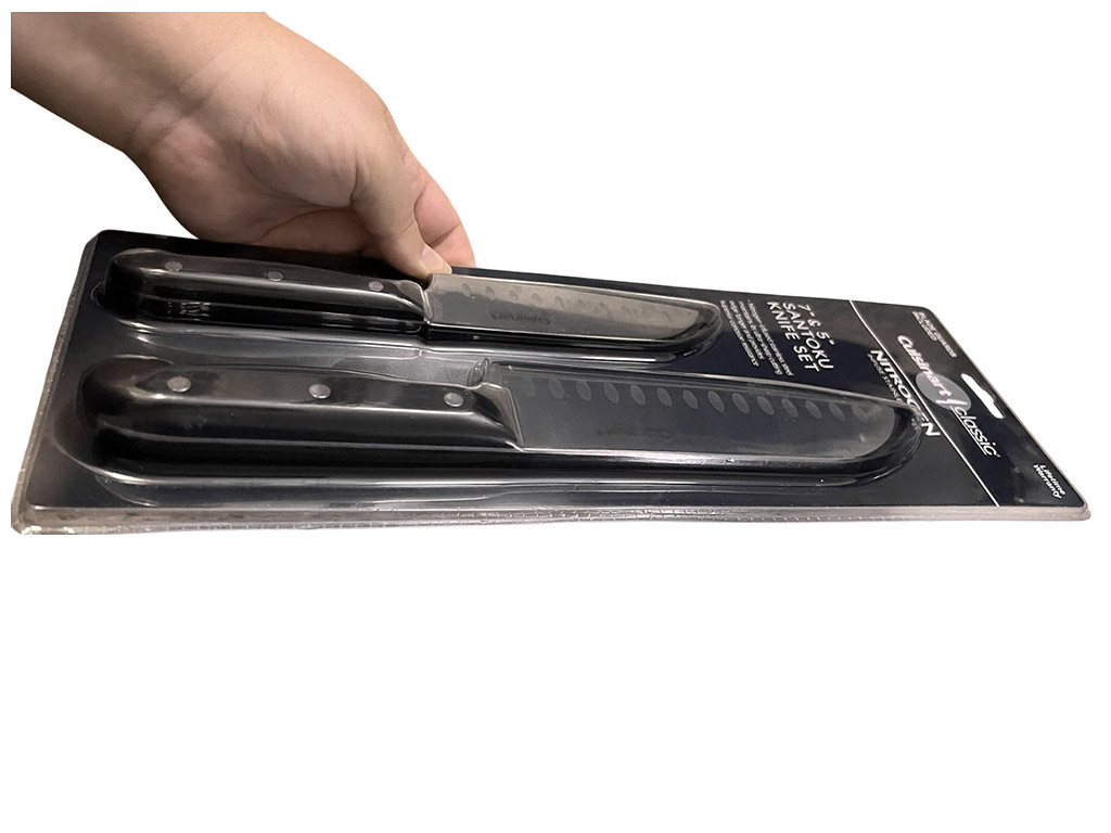 Набір кухонних ножів, нержавіюча сталь, пластик, 40×14,5см, колір чорний