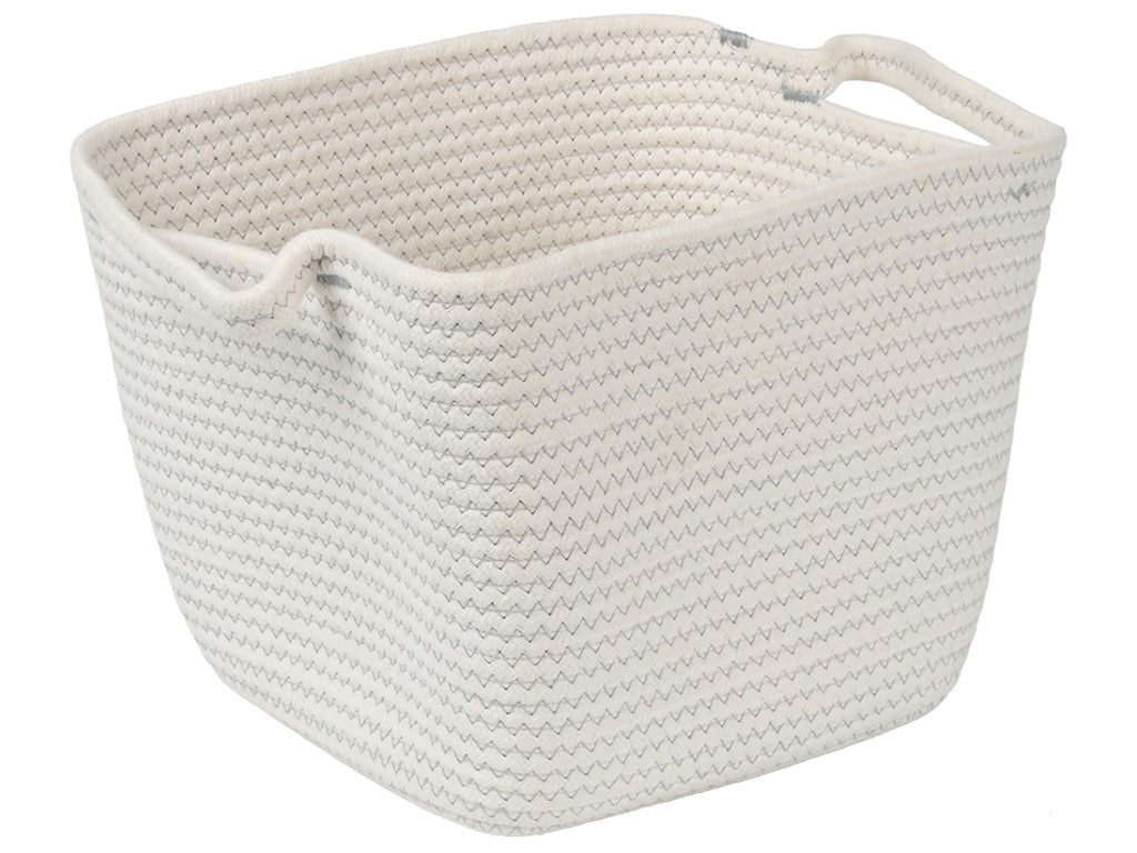 Корзина для хранения с ручками, хлопок, полиэстер, 25×25×20см (цена за 1шт)
