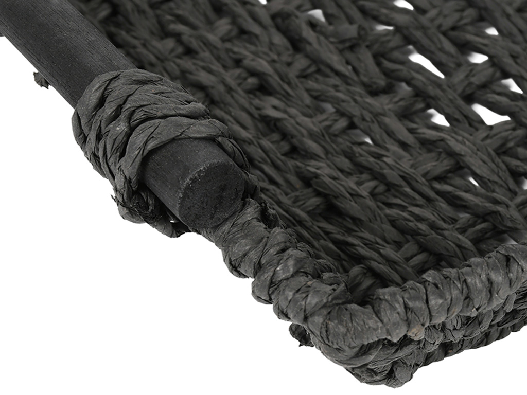 Кошик для зберігання з ручками, папір, метал, 32×25×6,5см, колір чорний