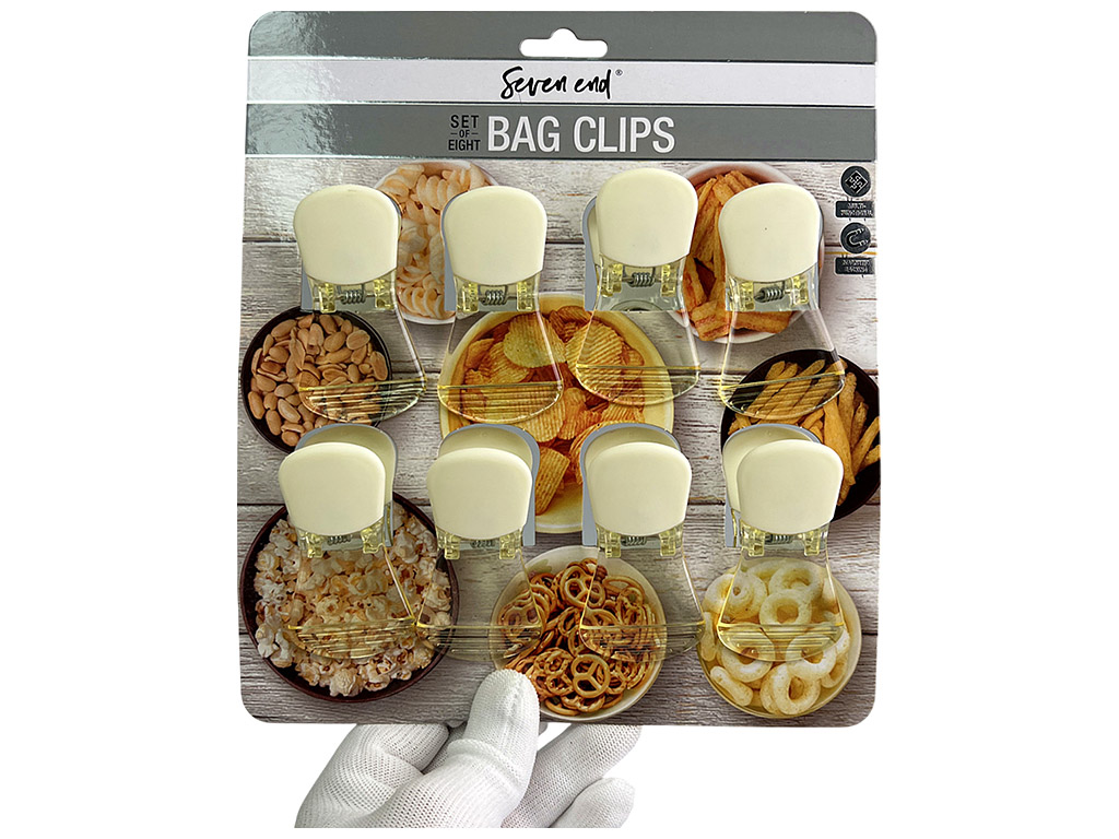 Затискач-кліпса на магніті, пластик, 7,5×4см (ціна за набір 8шт)