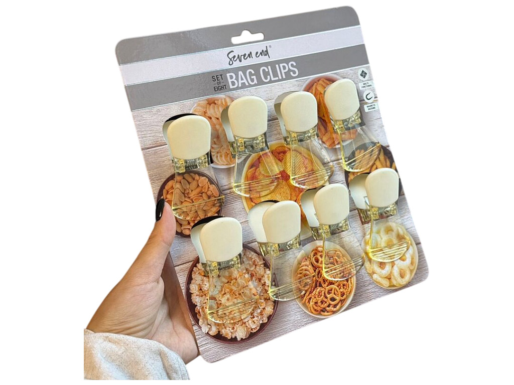 Затискач-кліпса на магніті, пластик, 7,5×4см (ціна за набір 8шт)