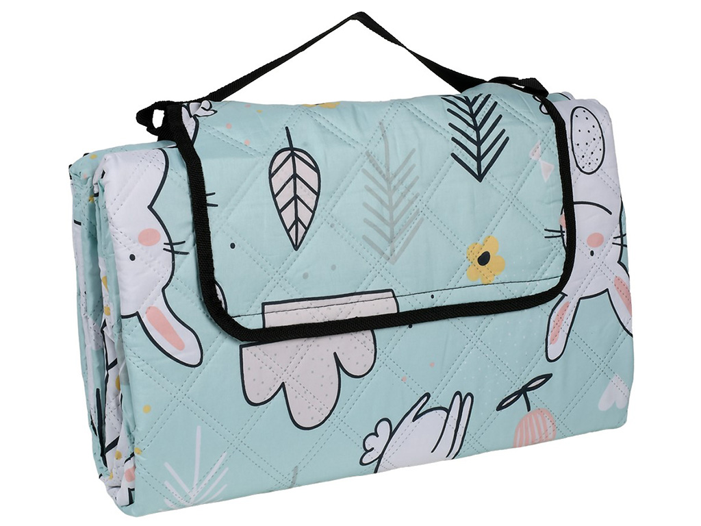 Подстилка для пикника, полиэстер, 2,0×2,0м, цвет голубой