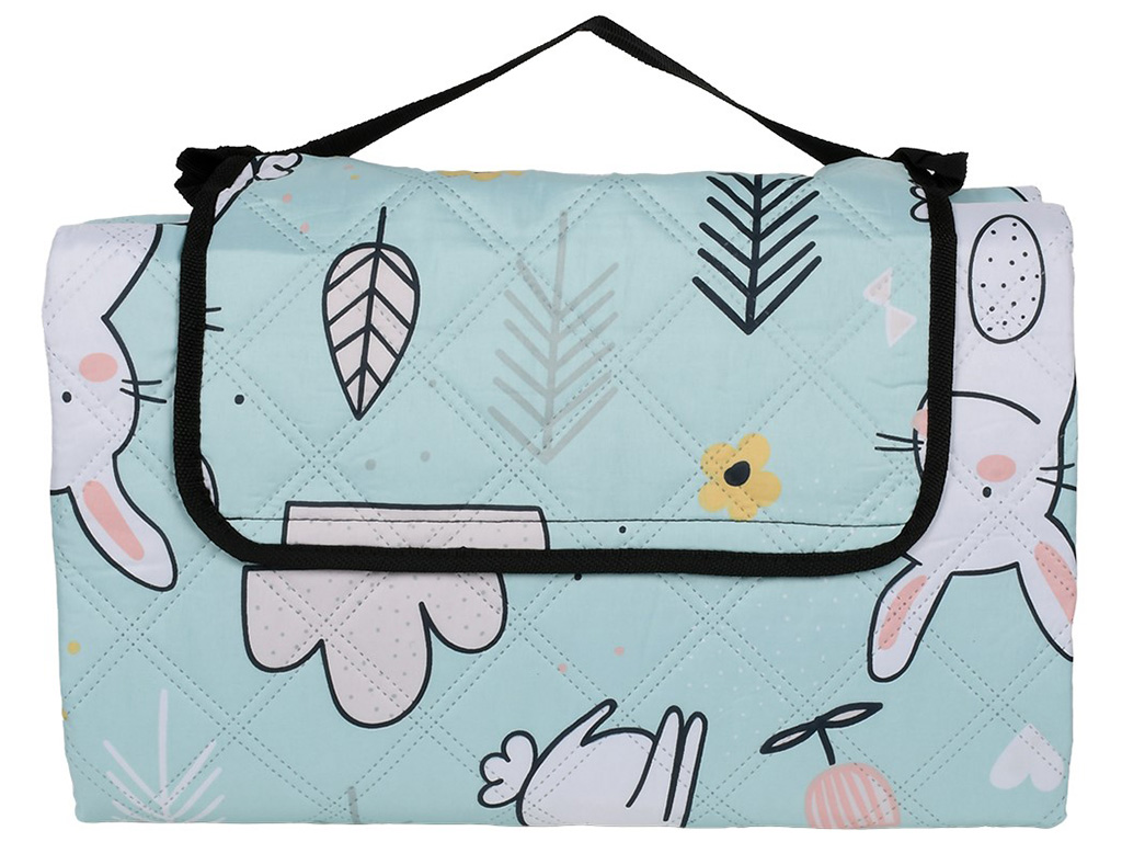 Подстилка для пикника, полиэстер, 2,0×2,0м, цвет голубой