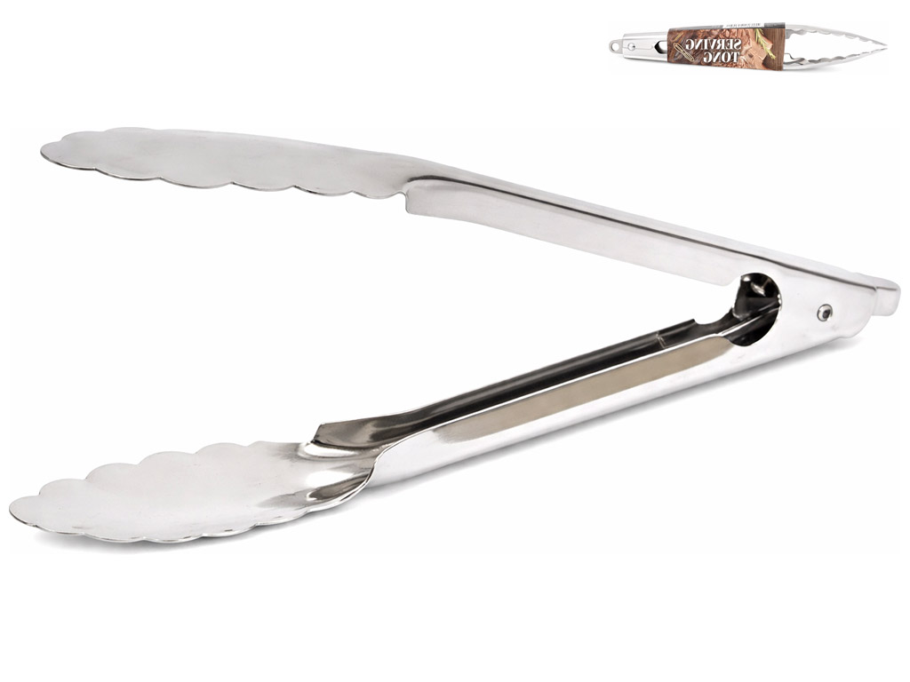 Щипцы кухонные, нержавеющая сталь, 24,5х4см, цвет серебристый