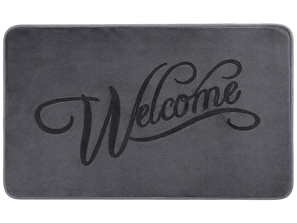 Коврик придверный Welcome, полиэстер, TPR, прямоугольный, 38×58 см, 4 дизайна (цена за 1шт)