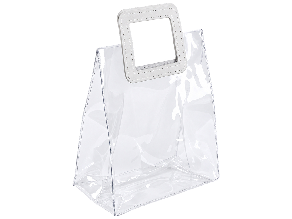 Пакет подарочный Clarity S, ПВХ, прозрачный, с жесткими ручками, 18×20×10 см