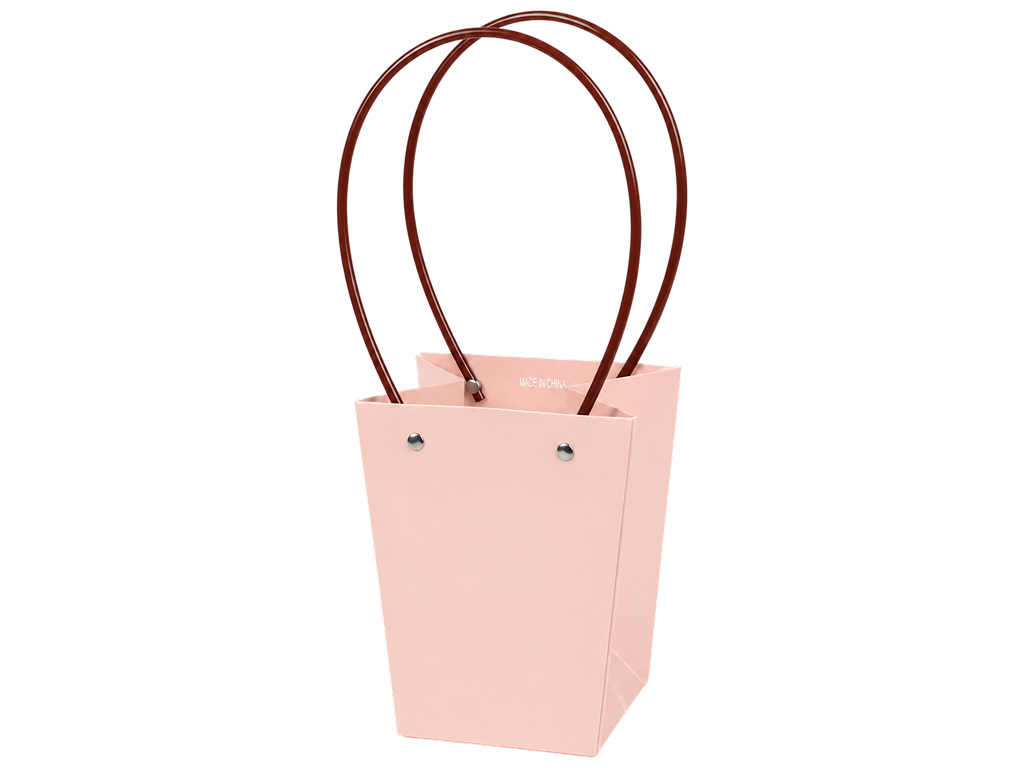 Пакет-сумка подарунковий Flora M, папір, довгі ручки, 15×13×9,5×9,5 см, 3 кольори (ціна за 1шт)