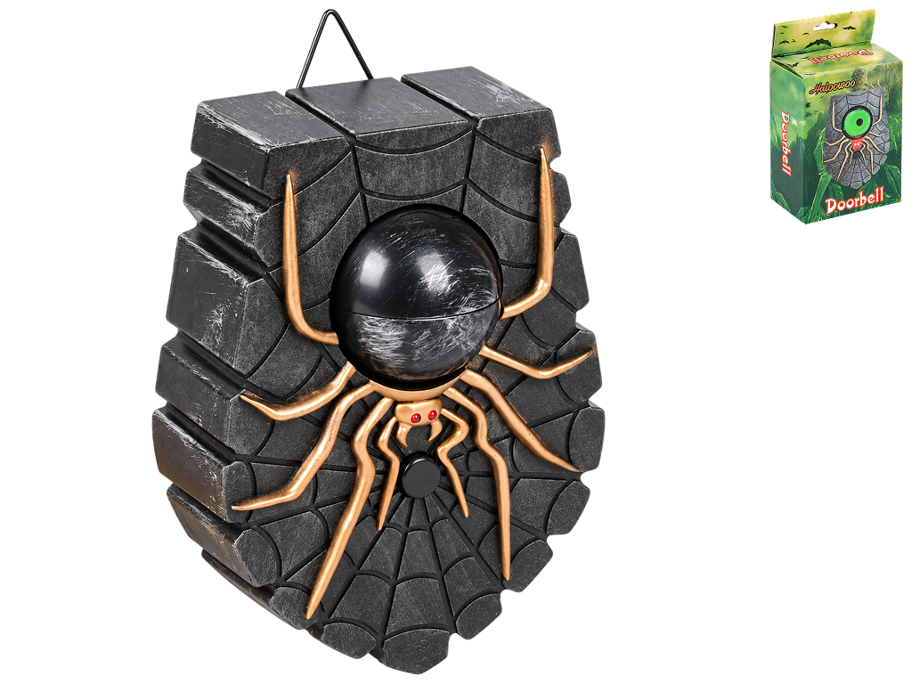 Звонок дверной анимированный для Хэллоуина Spider, пластик, паук, 17×12,5 см Звонок дверной анимированный для Хэллоуина Spider, пластик, паук, 17×12,5 см