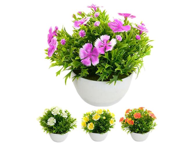 Штучні квіти в горщику