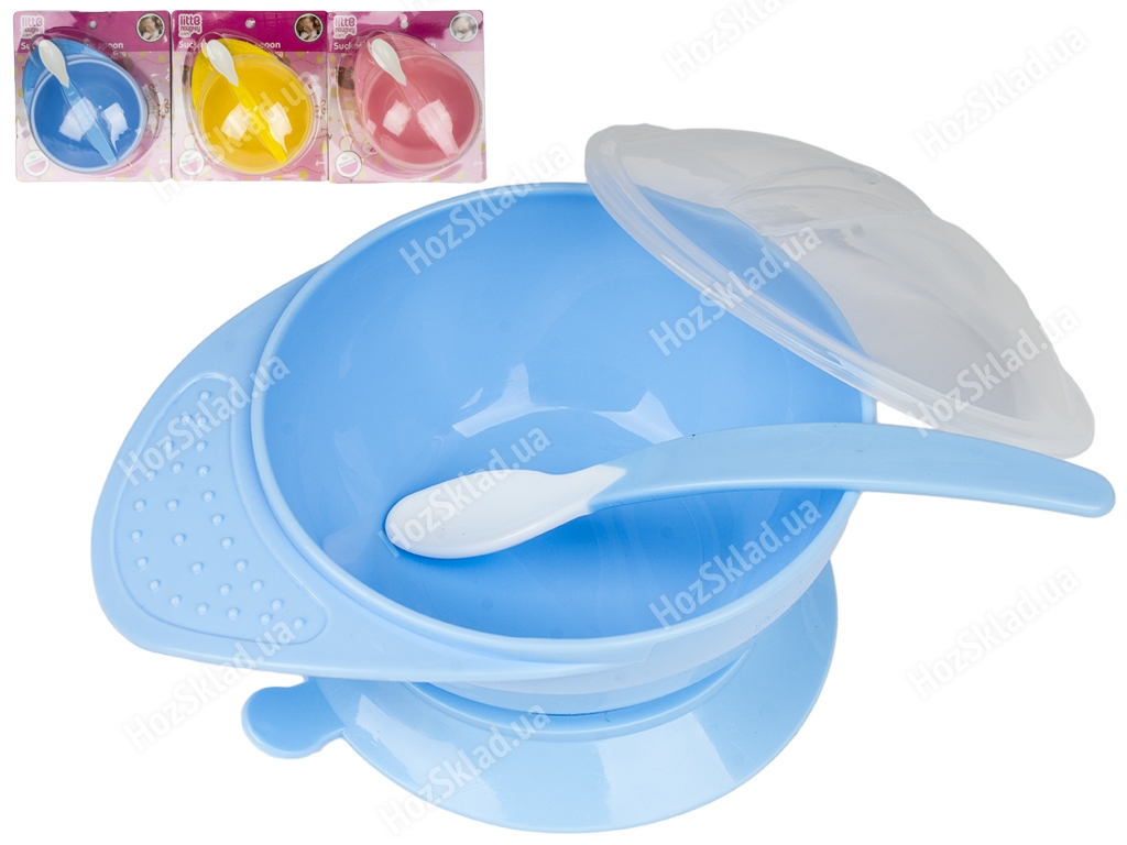 Набор посуды детской Litte Naughty 2 предмета (глубокая тарелка с крышкой, ложка).