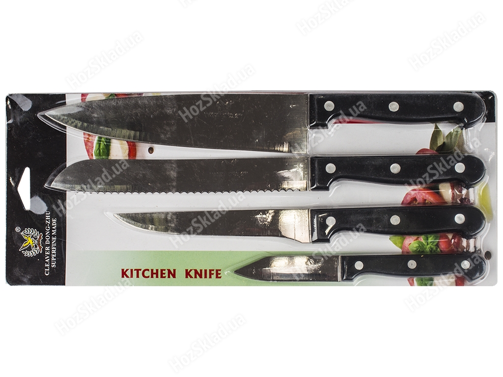 Набір ножів кухонних, довжина леза 7см, 14см, 18см, 19см (ціна за набір 4 предмети)