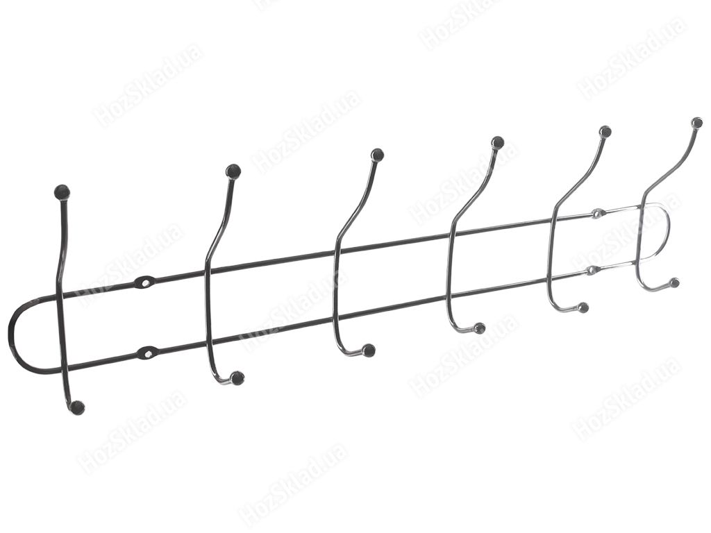 Вішалка настінна на 6 гачків 48х4х13,5см