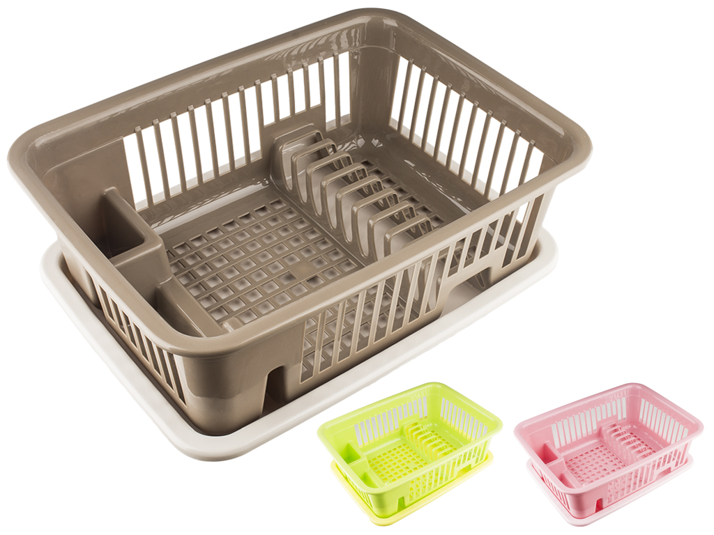 Сушка для посуды пластиковая (расцветка ассорти) 43х32х16,5см