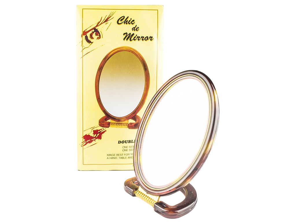 Зеркало двухстороннее овальное пластиковое 15,5х1,3х30,5см 0183XL