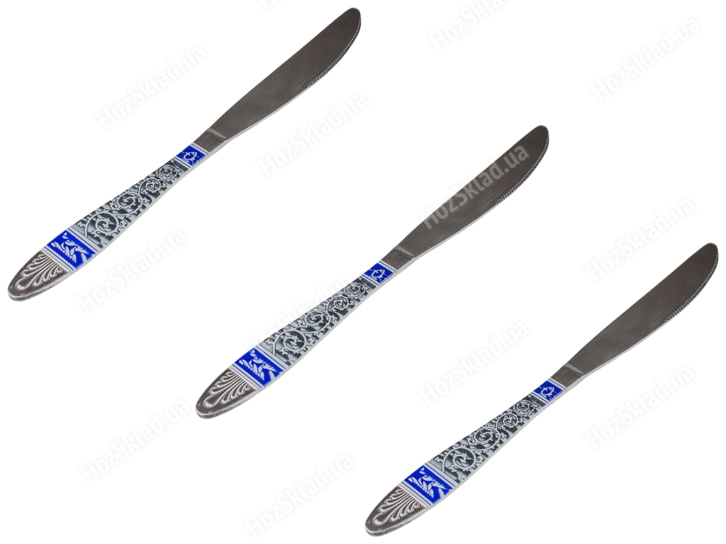 Ножі столові Stenson Арабеска нержавіюча сталь 2х0,1х22,2см (ціна за набір 3шт)