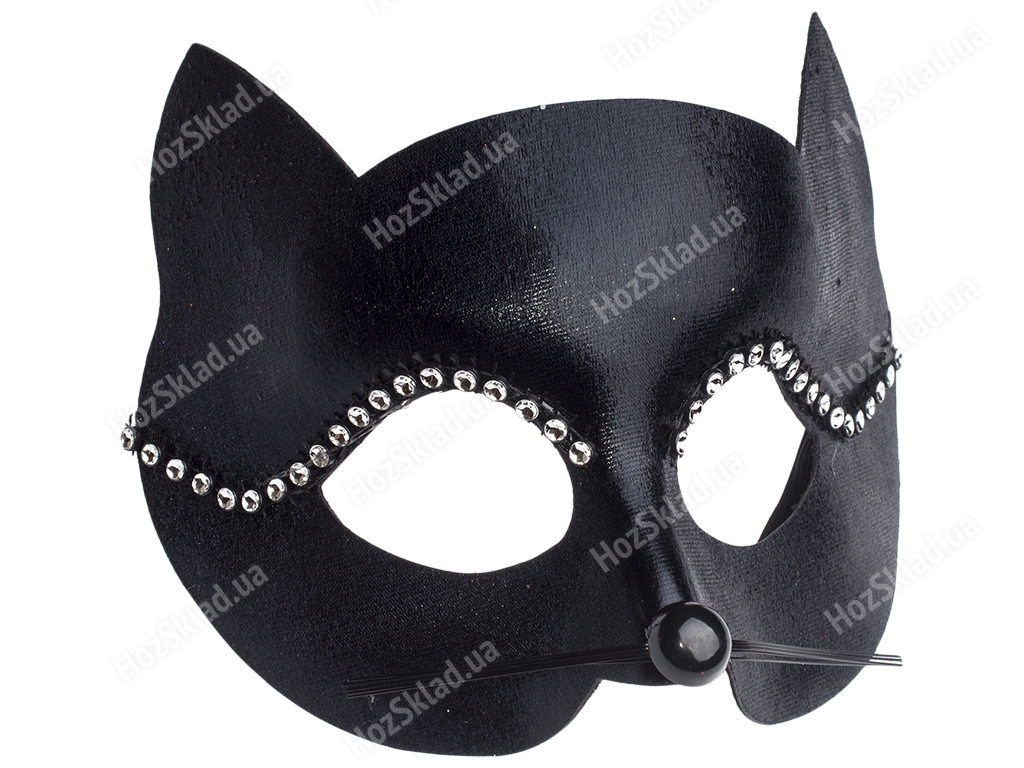 Маска карнавальная Lady Cat черная