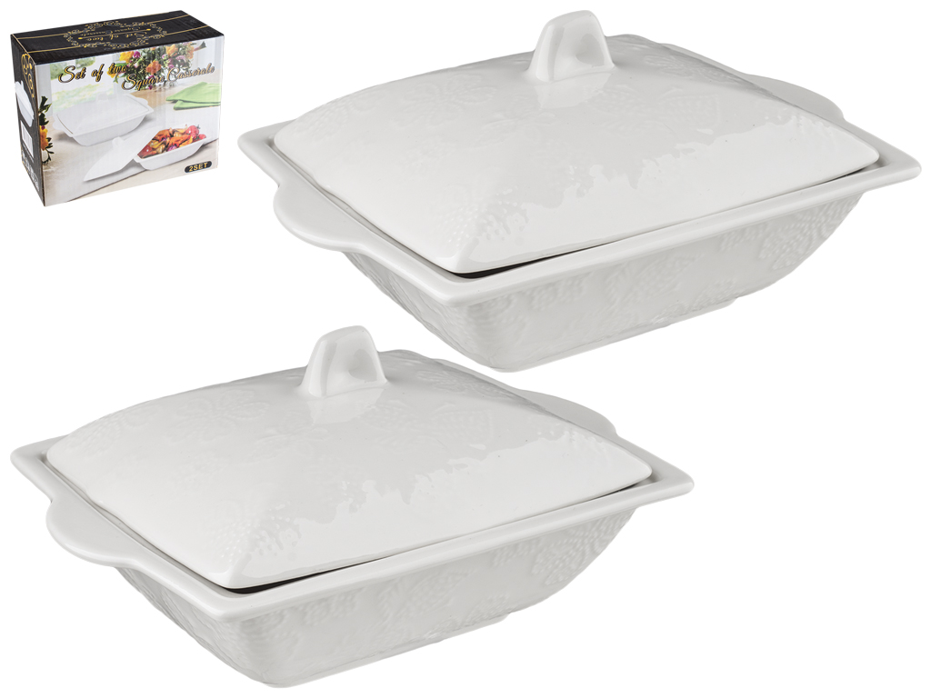 Форма для запікання керамічна c кришкою 15,5х11,7х4см (ціна за упаковку 2шт)