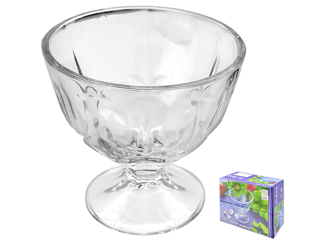 Креманки стеклянные на ножке 10,5х10,5см 250мл (цена за набор 6шт)