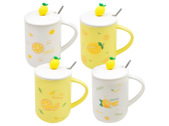 Чашка з кришкою та ложкою Lemon 400мл
