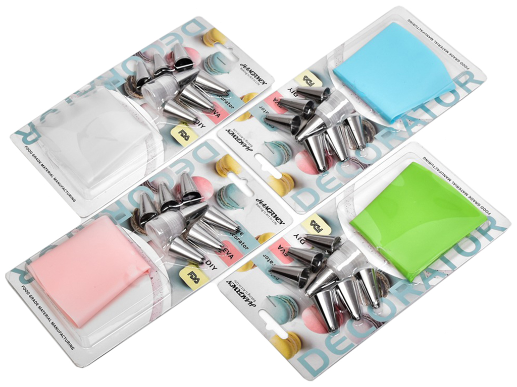 Кондитерський мішок з насадками, 12х22см (9 предметів у наборі)