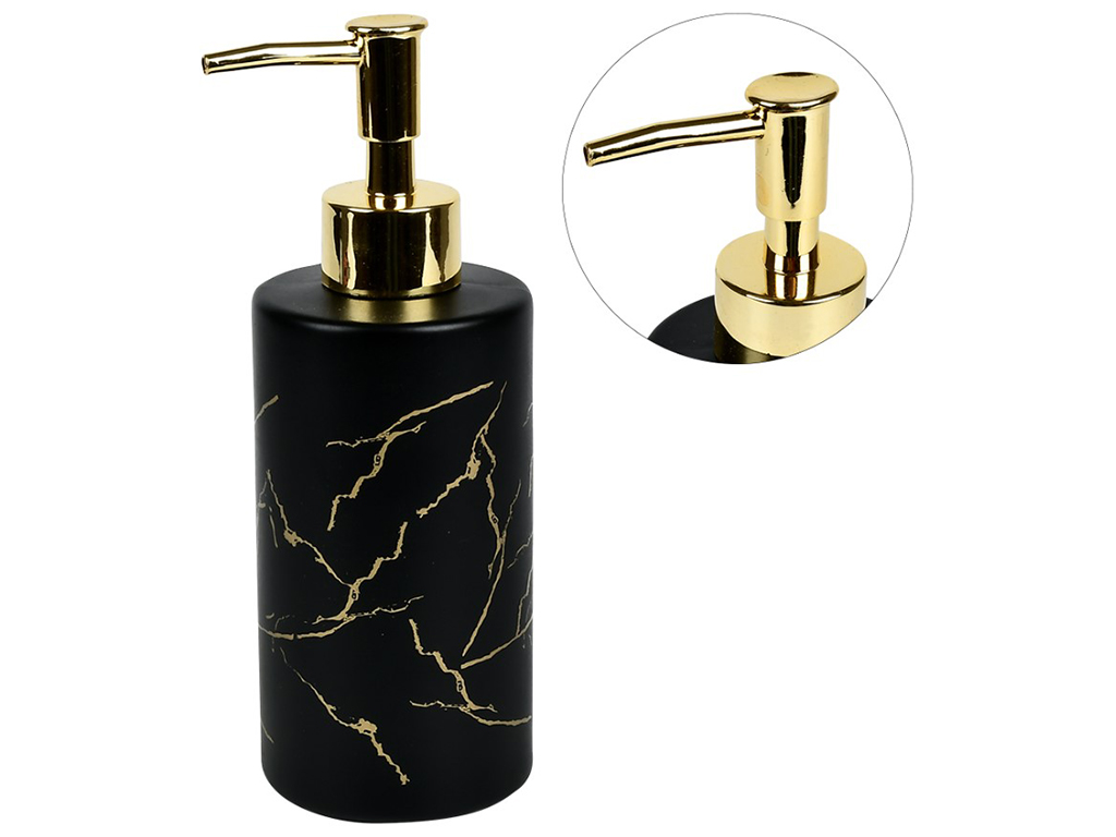 Дозатор для жидкого мыла Black marble, 350мл