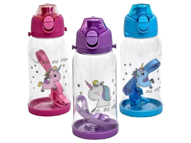 Бутылка-поилка детская Единорог, с ремешком, 580мл
