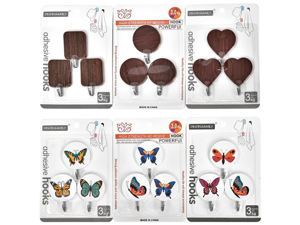 Крючки декоративные самоклеющиеся (цена за набор 3шт)