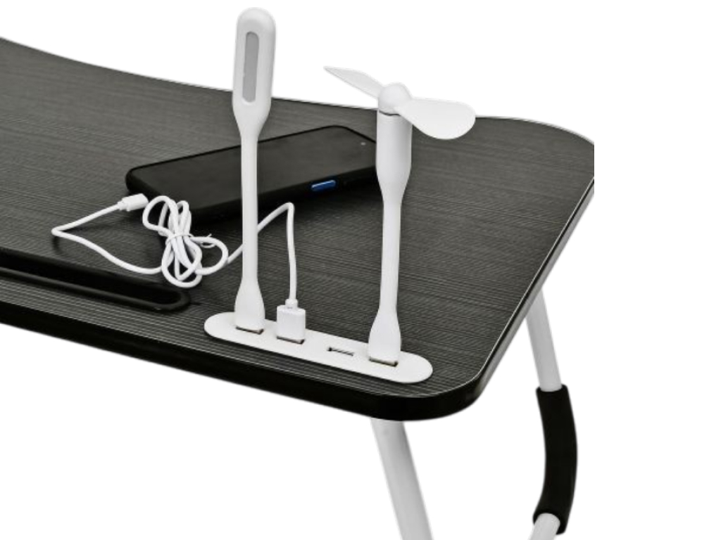 Столик-подставка для ноутбука с USB-панелью, лампой и вентилятором, 60×40 см