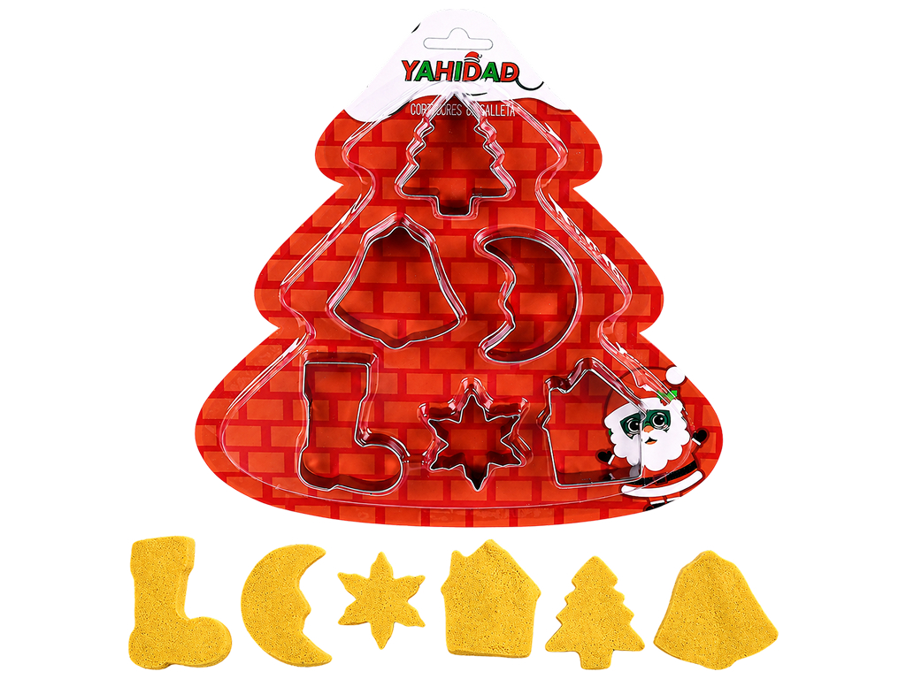 Формочки фигурные для печенья Christmas, нержавеющая сталь, 6 шт (цена за набор)
