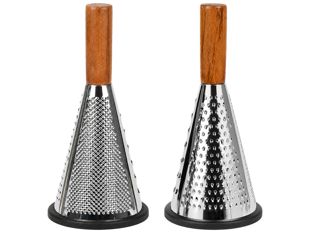 Терка конусная металлическая с деревянной ручкой, 26×11 см