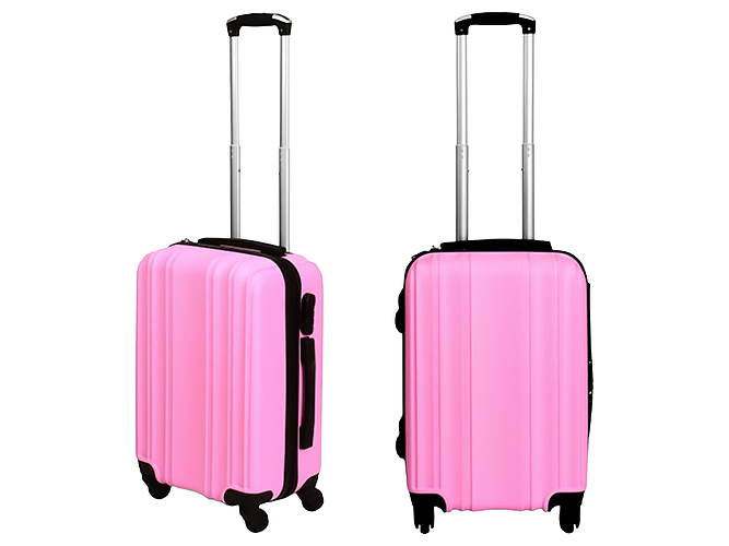 Чемодан пластиковый, розовый, 20'