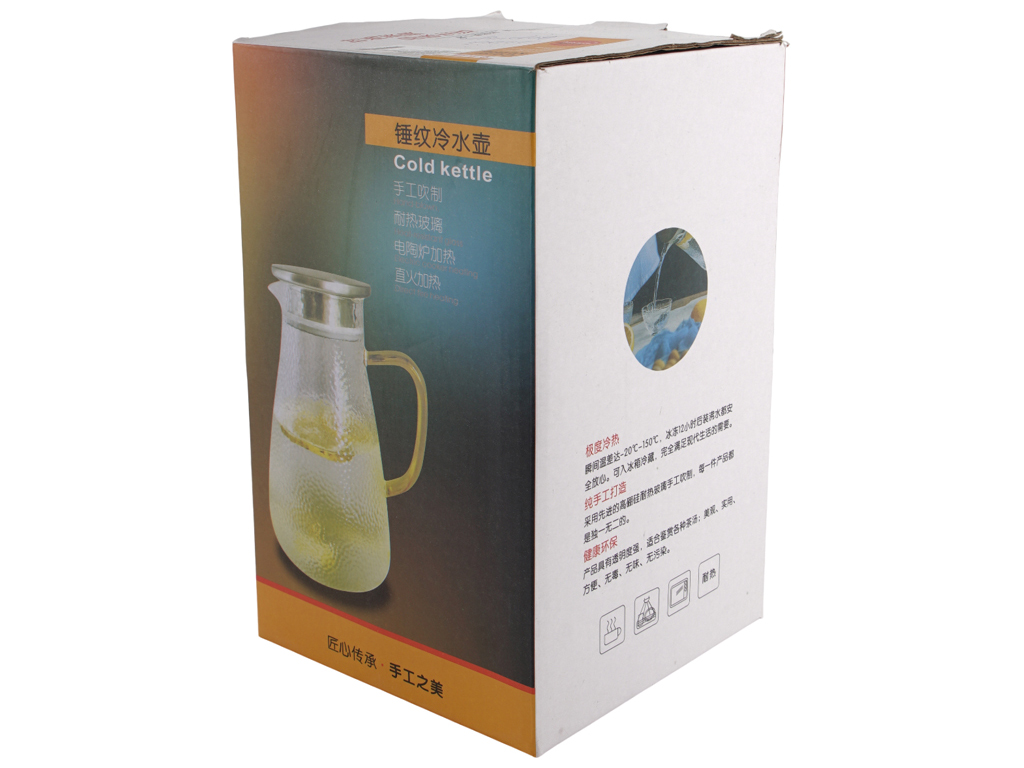 Графин стеклянный с крышкой, 1,8л