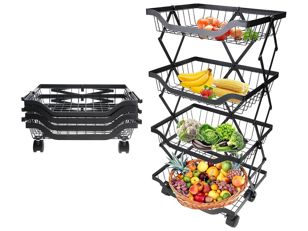 Этажерка на колесах, 4 яруса, 70х29х36см